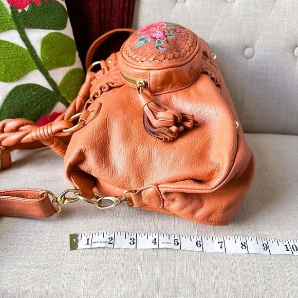 Fiore by Isabella Fiore Dusty Peach Embroidered Leather Purse - Picture 11 of 16